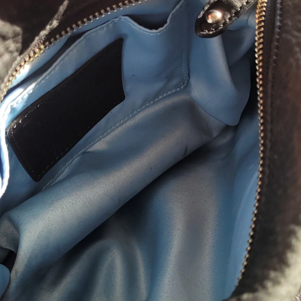 Coach "Julia" Black Leather Satchel with Silver Hardware - Picture 5 of 15